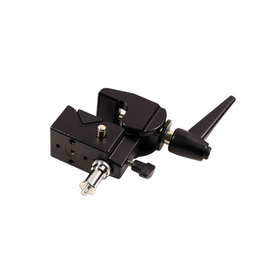 RayFlex C01 super clamp — 1/4 inch and 3/8 inch screws with baby 5/8 inch stud