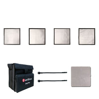 RayFlex M-25S Kit — four silver 25cm modular reflector tiles, all depths, neutral bounce