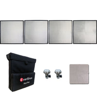 RayFlex M-45S Kit — four silver 45cm modular reflector tiles, all depths, with M01 Plus mounts and carry bag