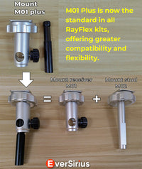 RayFlex M01 Plus mount receiver — sliding lock with baby 5/8 inch stud, standard in all RayFlex kits